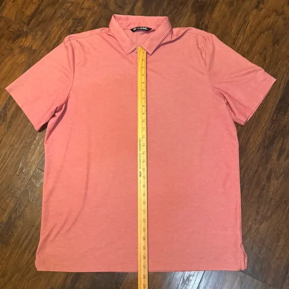 Travis Mathew Men's Size 2XL Red Heathered Short Sleeve Golf Polo Shirt Logo - Picture 4 of 11